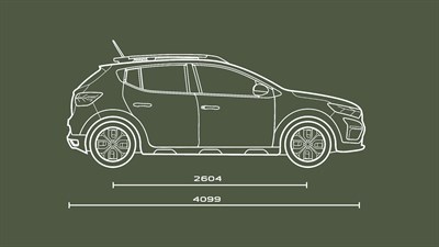 A Sandero Stepway oldalsó méretei