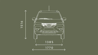 Az Új Dacia Spring méretei elöl
